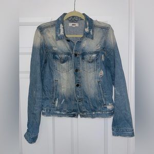 Distressed boutique jean jacket